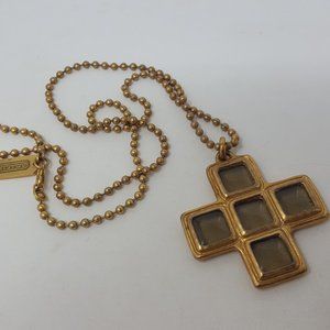 Coach Cross Pendant Necklace